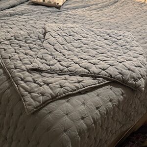 West Elm - Elegant Blue/Gray Quilted Euro sham Set of 2